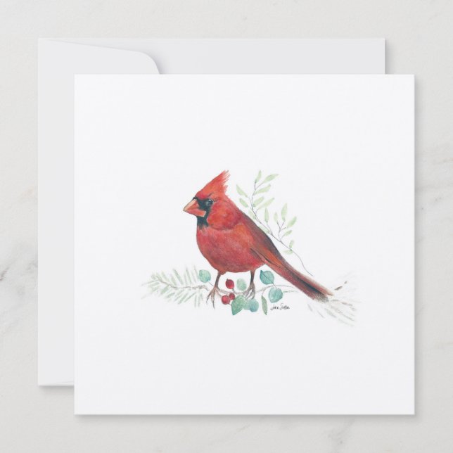 Cartão De Festividades Arte cardeal de Natal (Frente)
