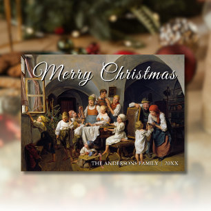 Cartão De Festividades Arte Clássica Feliz Natal Manhã Waldmüller