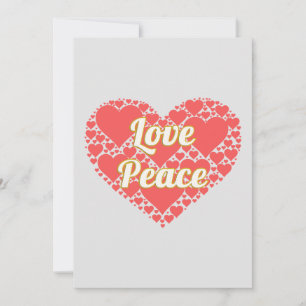 Cartão De Festividades Arte com Palavras Coração de Corações Amor & Paz