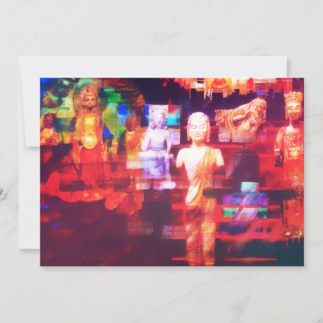 Cartão De Festividades Arte Contemporânea de Meditação de Buda Abstrato (Frente)