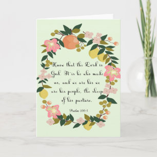 Cartão De Festividades Arte Cristã inspiradora - Salmo 100:3