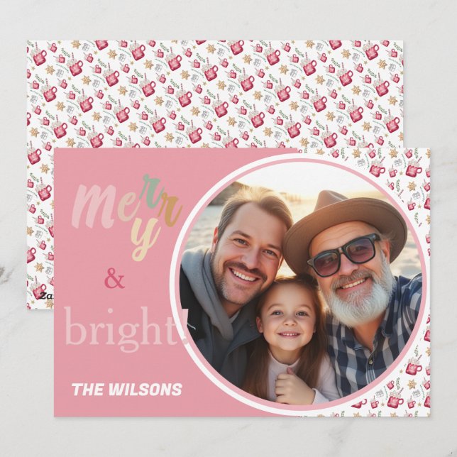 Cartão De Festividades Arte de Aquarela Feriado de Cacau Quente (Frente/Verso)