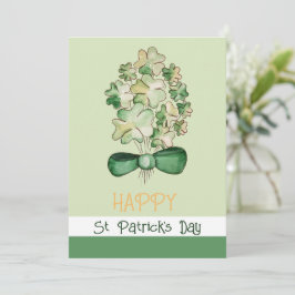 Cartão De Festividades Arte de Aquarela Trevo da Sorte Shamrock