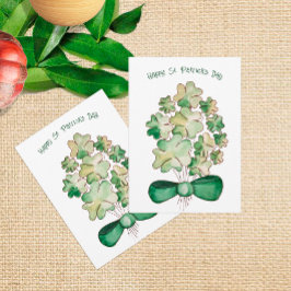 Cartão De Festividades Arte de Aquarela Trevo da Sorte Shamrock