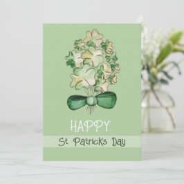 Cartão De Festividades Arte de Aquarela Trevo da Sorte Shamrock