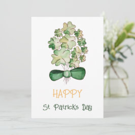 Cartão De Festividades Arte de Aquarela Trevo da Sorte Shamrock