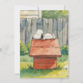 Cartão De Festividades Arte de Cachorro Dormindo em Casa de Cachorro Verm