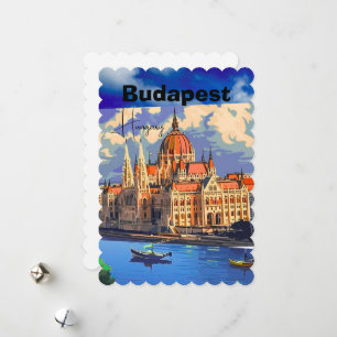 Cartão De Festividades Arte de cartão-postal de viagem de Budapeste, cart