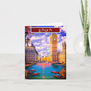 Cartão De Festividades Arte de cartão-postal de viagem de Londres, Arte d