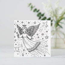 Arte de Colorir Anjo da Guarda Fofo
