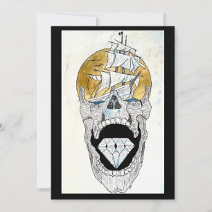 Cartão De Festividades arte de crânio legal