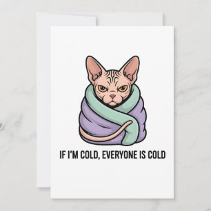 Cartão De Festividades Arte de Desenho Animado de Humor Frio com Gato Sph