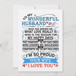 Cartão De Festividades Arte de Esposa para o Meu Maravilhoso Marido