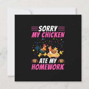 Cartão De Festividades Arte de Frango Meu Frango Comeu Minha Lição de Cas