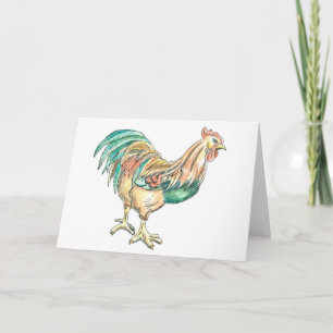 Cartão De Festividades Arte de Galo