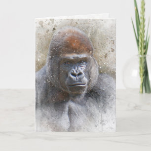 Cartão De Festividades Arte de Gorila Jungle Safari para Qualquer Ocasião