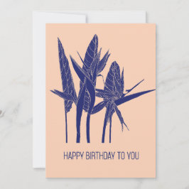 Cartão De Festividades Arte de linha de flores tropicais.