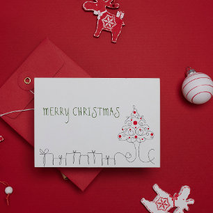 Cartão De Festividades Arte de linha minimalista moderna