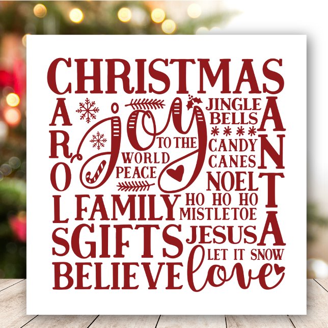 Cartão De Festividades Arte de Metrô de Natal Divertida com Script Vermel (Criador carregado)