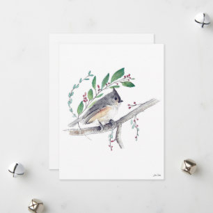 Cartão De Festividades Arte de Pássaro com Tufão
