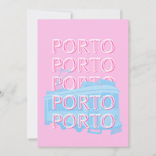 Cartão De Festividades Arte de Porto Viagem, Arte de Portugal, Rosa, Arte