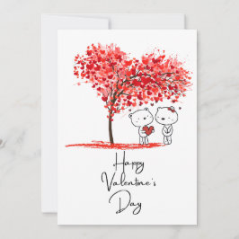 Cartão De Festividades Arte de São Valentim em Aquarela Personalizada Fof