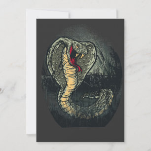Cartão De Festividades Arte de Tatuagem de Cobra Feroz na Selva Escura