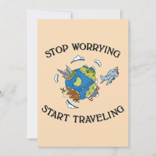 Cartão De Festividades Arte de Viagem Comece a Viajar Pelo Mundo