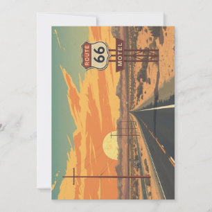 Cartão De Festividades Arte de Viagem da Estrada Vintage Pôr do Sol da Ro