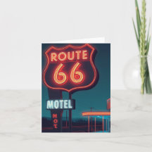 Arte de Viagem Noturno do Motel Neon da Rota 66