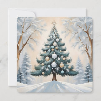 Cartão De Festividades Arte Deco Natal Pine Árvore Dourada Ornamentos Bra