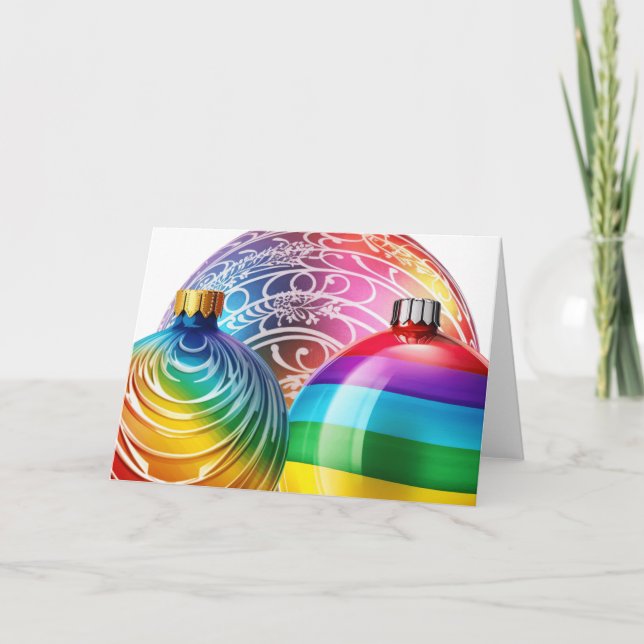 Cartão De Festividades Arte Digital Baubles (Frente)