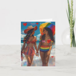 Cartão De Festividades Arte Digital Dois Meninas Amor De Dia Dos Namorado