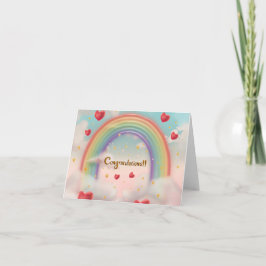 Cartão De Festividades Arte Digital Parabéns Rainbow