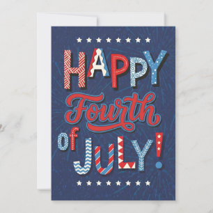 Cartão De Festividades Arte do Dia da Independência Celebração Patriótica