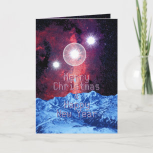 Cartão De Festividades Arte do espaço das montanhas da galáxia das