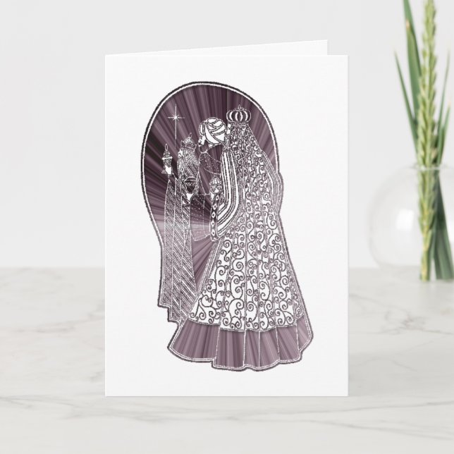 Cartão De Festividades Arte do Natal de três homens sábios (Frente)