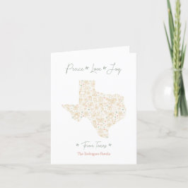Cartão De Festividades Arte Dourada na Linha de Natal do Texas Patterada