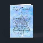 Cartão De Festividades Arte em Linha do Azul para Chanukah / Hanukkah<br><div class="desc">Eu desenhei este ornamentado magen david para o meu livro de colorir sobre temas judeus. É tão bonito que decidi usá-lo para cartões de saudação judaicos. Um cartão para Chanukah é o primeiro! E o texto é totalmente personalizável. Então se você pode dizer o que está em seu coração e...</div>