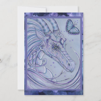 Cartão De Festividades Arte fantasia de dragão e borboleta por Renee Lavo