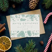 Arte Floral Verde Única Feliz Natal