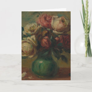 Cartão De Festividades Arte Floral Vintage Rosa Cottagecore Renoir