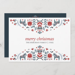 Cartão De Festividades Arte Folclórica Nórdica | Feriados de Natal em Cav