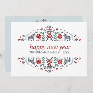 Cartão De Festividades Arte Folclórica Nórdica   Natal de Ano Novo 3 Foto