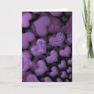 Cartão De Festividades Arte Fractal de Calores Roxos Fofos