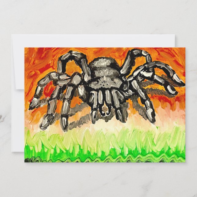 Cartão De Festividades arte gótica de aranha (Frente)