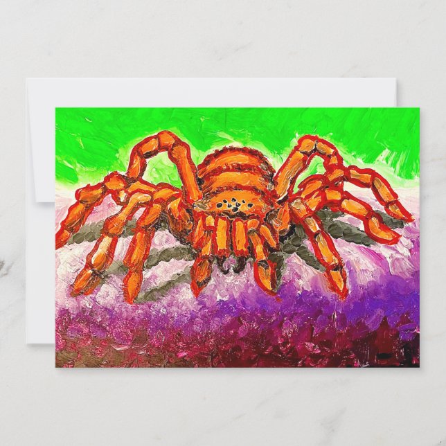 Cartão De Festividades arte gótica de aranha (Frente)