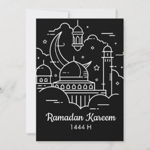 Cartão De Festividades Arte Linear Ramadan Kareem - EID Mubarak