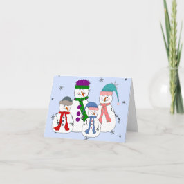 Cartão De Festividades Arte lunática da neve das crianças dos bonecos de