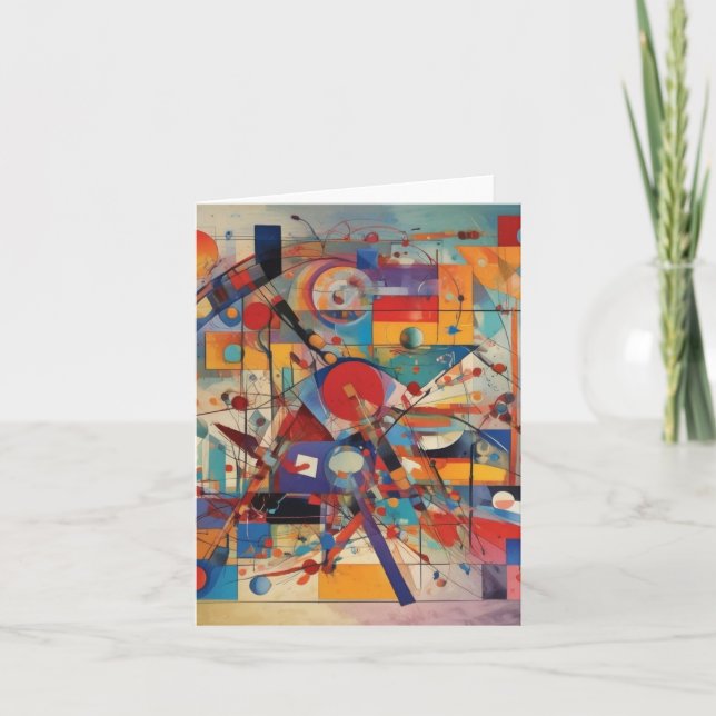 Cartão De Festividades Arte Moderna Abstrata (Frente)